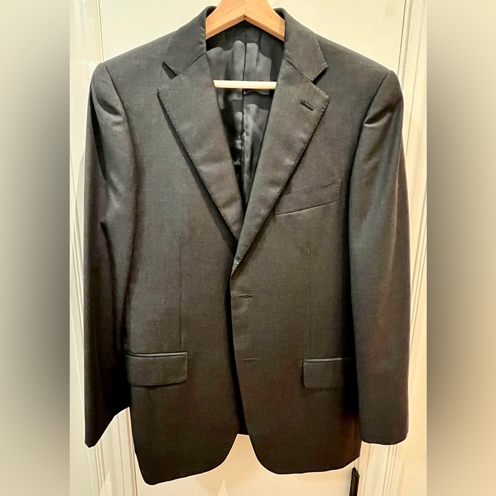 Raffaele Caruso Charcoal Grey 100% Wool; Single Breasted Suit